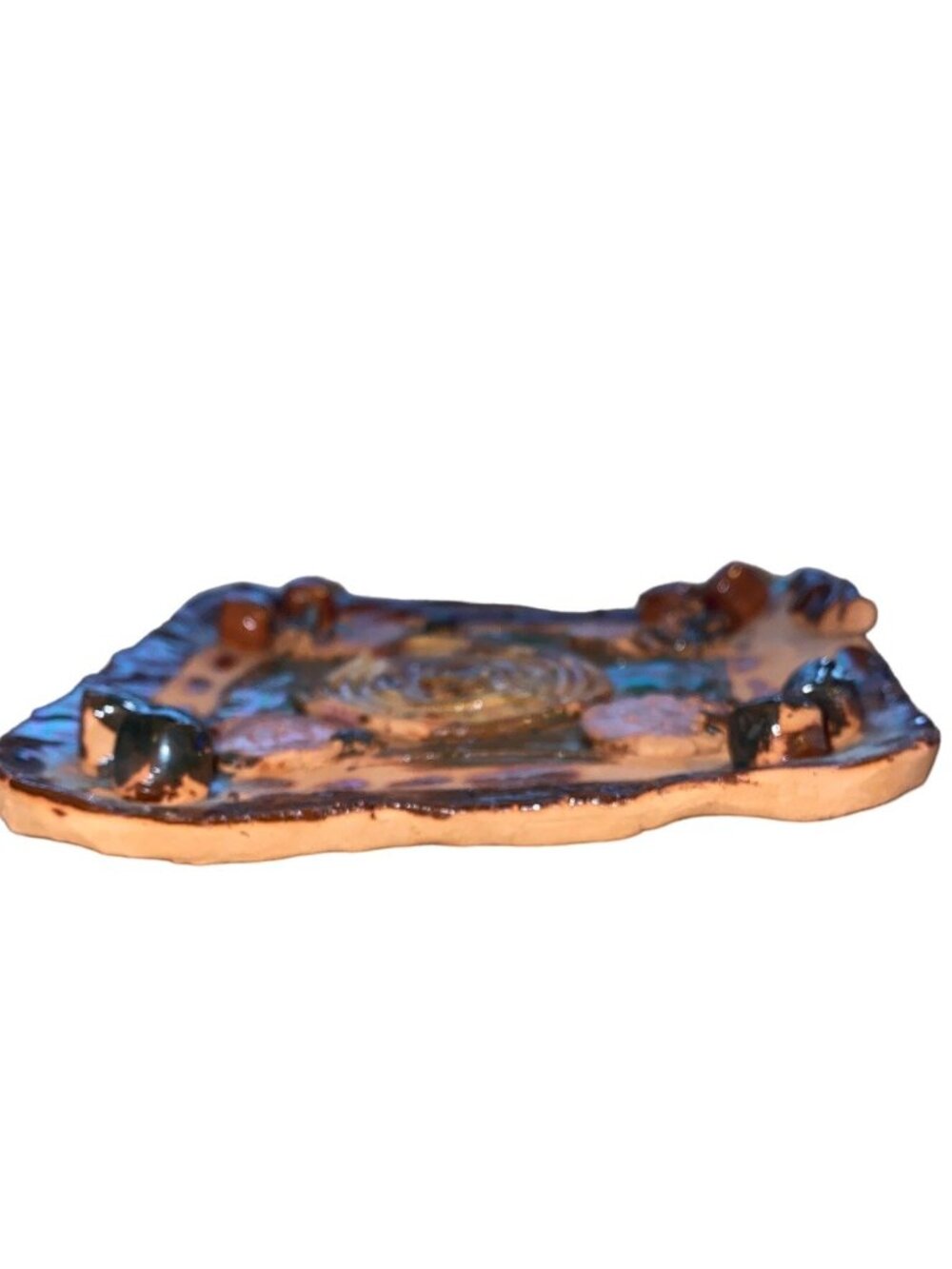 Handcrafted Ceramic Square Plate With Textured Design - Picture 4 of 6